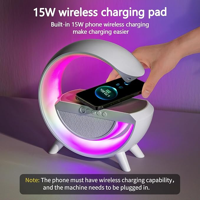 RGB LED Wireless Charging Speaker And Table Lamp