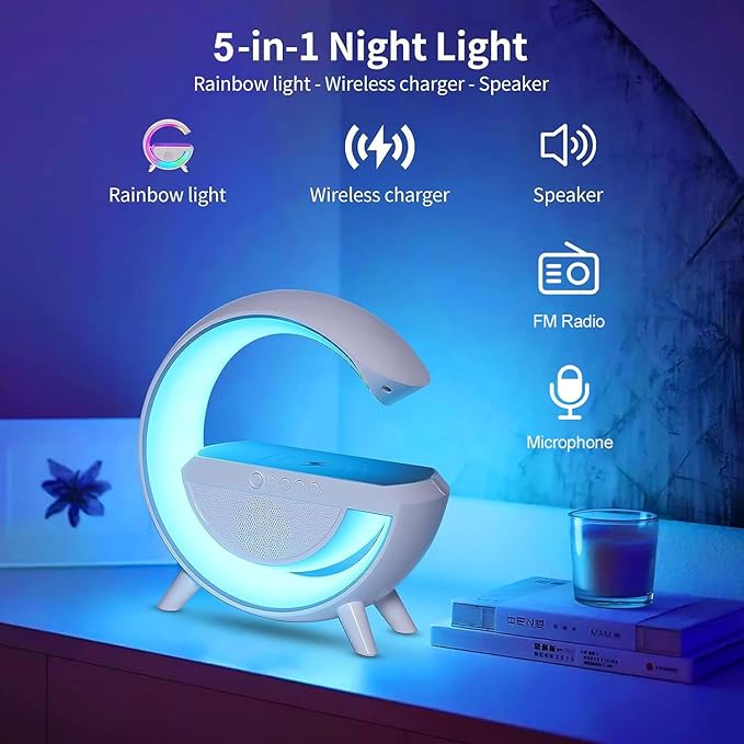 RGB LED Wireless Charging Speaker And Table Lamp