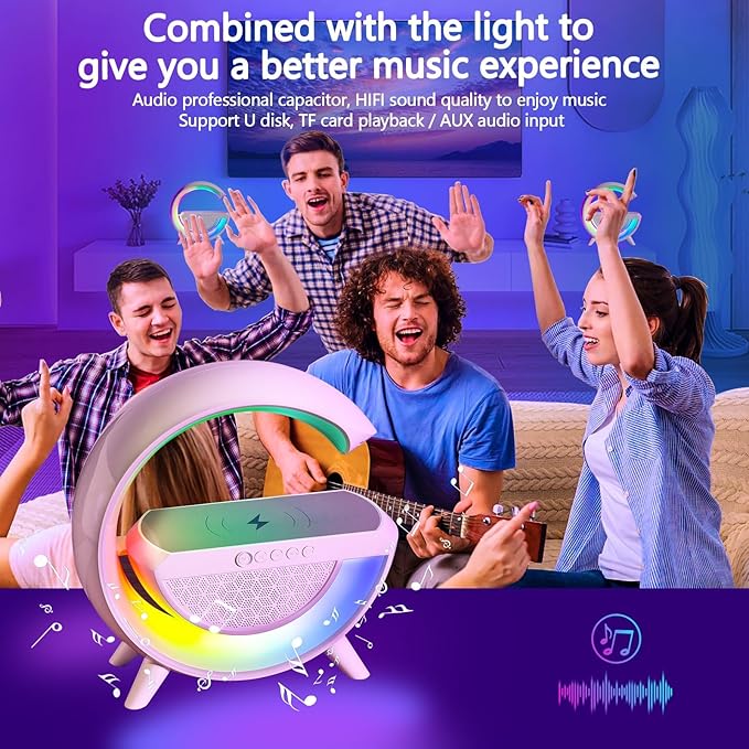 RGB LED Wireless Charging Speaker And Table Lamp