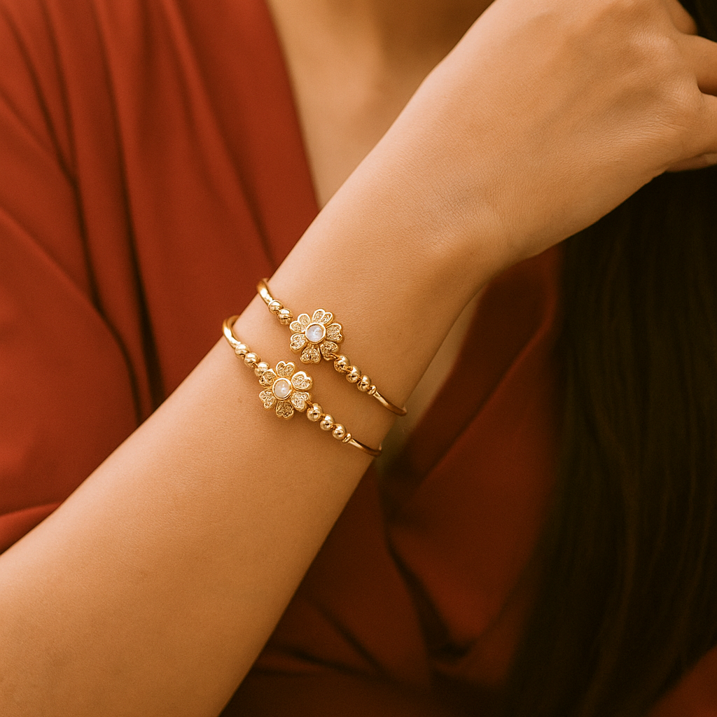 Adjustable Adult Bangle-81 (White)