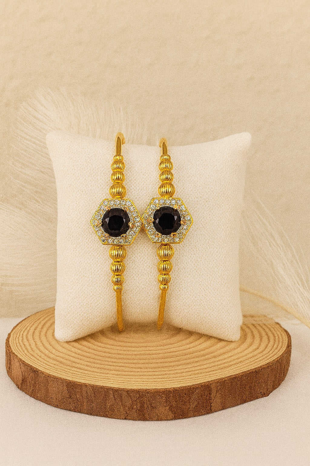 Adjustable Adult Bangle-95 (Black)