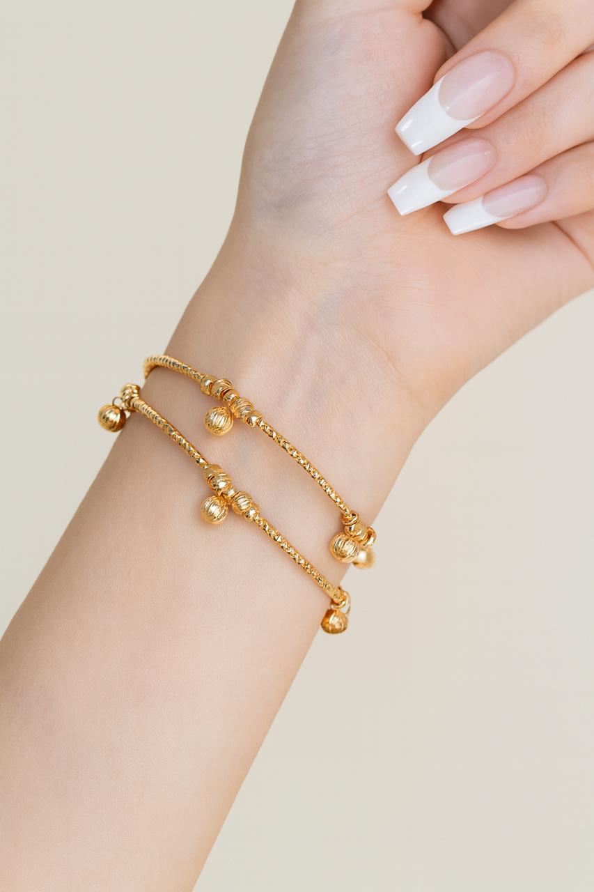 Adjustable Kara Bracelet-08 (Golden) (Openable)